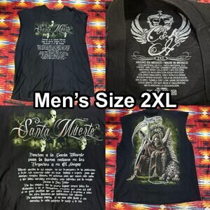 Vintage Y2K Grim Reaper Hell Hound Santa Muerte C & H Black Tank Top Men’s 2XL